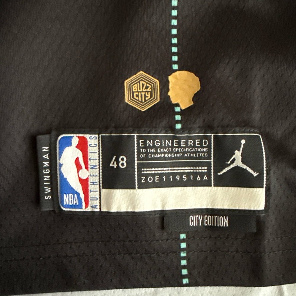 Men’s Jordan LaMelo Ball #1 Charlotte Hornets 2022/23 City Edition Jersey Sz 48 - Picture 3 of 6